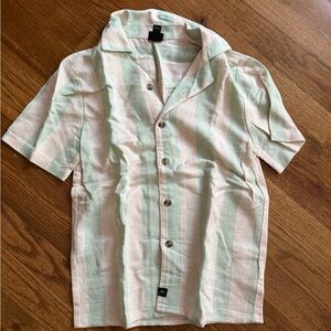 Art Class Striped Green and Cream Boys Shirt